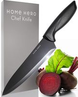 Chef Knife - Kitchen Knife - 8 Inches Chef's Knife - Sharp Knife Made Out Of Stainless Steel with Ergonomic Handle Protective Finger Guard - Chef Knives Cooking Knife by Home Hero