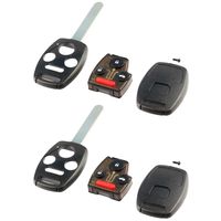 Key Fob Keyless Entry Remote Shell Case & Pad fits Honda Accord & CR-V 2003 2004 2005 2006 2007 (OUCG8D-380H-A), Set of 2