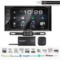 Kenwood Excelon DDX396 DVD Receiver w/SiriusXM Tuner and License Plate Style Rear View Camera with Sound of Tri-State Lanyard Bundle
