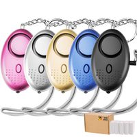 TOODOO 130DB Personal Alarm, 5 Pack Safe Sound Personal Security Alarm Keychain with LED Lights, Emergency Safety Alarm for Women, Kids, Girls, Self Defense Electronic Device as Christmas Gift