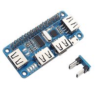 WHDTS 4-Port Stackable USB HUB Module for Raspberry Zero/Zero W/3B+