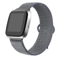 bayite Soft Bands Compatible with Fitbit Versa/Versa 2 Women Men, Breathable Sport Loop Band Replacement Accessories Wristband, Gray