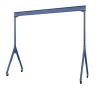 Vestil AHS-6-20-16 Steel Adjustable Height Gantry Crane, 6000 lbs Capacity, 20' Length x 12" Height Beam, 127"-193" Usable Height