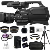 Sony HXR-MC2500 HXRMC2500 Shoulder Mount AVCHD Camcorder with 3-Inch LCD (Black) + 13PC Accessories Bundle Including .43x Wide Angle Lens, 2.2X Telephoto Lens, 3 Piece Multi-Coated Filter Kit + More