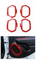 Dwindish Red ABS Interior Car Door Sound Speaker Audio Ring Cover Trim for Jeep Renegade 2015 Up