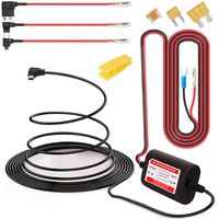 ARTGEAR Dash Cam Hardwire Kit Mini USB 10ft 12V-24V to 5V, Low Voltage Protection ACN/ACS/ACU Add a Circuit Fuse Holders (Right Angel Mini USB and Fuse kit)