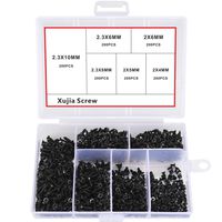 Stainless Steel Self Drilling Tapping Screws Set Replacement Laptop Notebook Computer Black Screw Kit (KA 2-2.3)