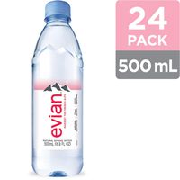evian Natural Spring Water Bottles, Naturally Filtered Spring Water in Individual-Sized Plastic Bottles, 16.9 Fl Oz (Pack of 24)