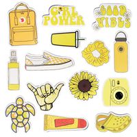 Water Bottle Stickers Vsco Stickers Vinyl Cute Aesthetic Waterproof Yellow Sticker Pack Vsco Girl Stuff for Teens Kids