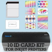 10 ID Card Kit - Laminator, Inkjet Teslin, Butterfly Pouches, and Holograms - Make PVC Like ID Cards
