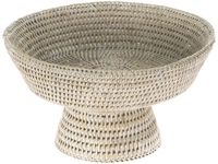 KOUBOO 1010068 La Jolla Rattan Fruit Fruuit Bowl, 10.5 inches x 10.5 inches x 6 inches, White Wash