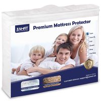 ZAMAT Premium 100% Waterproof Mattress Protector, Breathable & Noiseless Mattress Pad Cover, Fitted 14"-18" Deep, Vinyl Free, Hypoallergenic | Dust Proof | Smooth Soft Cotton Terry Covers (Twin)
