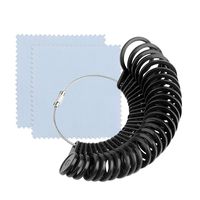 KUUQA Ring Sizer Set Size 1-13 with Half Size Ring Gauge Ring Size Measuring Tool 27 Pieces and 2 Piece Jewelry Polishing Cloth