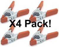 Black Duck Brand 6" inch Clamp Large Heavy Duty Spring Metal - 3 inch Jaw opening (4 Metal Spring Clamps)