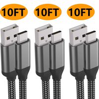 USB C Charger Cable,10FT 3Pack,3A Fast Charging,Nylon,Charge Cord For Samsung Galaxy Note 10 9 8 S10e S10 S9 S8 Plus A10e A50 A20,LG Stylo 5 4 V50 V40 G8 G7 G6 Thinq Q7,Moto Z4 Z3 G7 One,Sony Xperia 5
