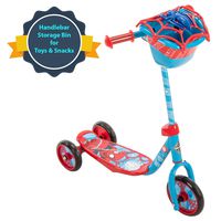 Huffy Bicycle Company Marvel Spider-Man Secret Storage 3 Wheel Scooter, Soft Blue, 37"