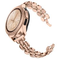 TOTOUTHS Compatible with Samsung Galaxy Watch 42mm Bands Women Stainless Steel Bracelet Replacement for Galaxy Active 2 40mm 44mm/Gear S2 Classic/Gear Sport Metal Strap Wristband 20mm Pins Rose Gold