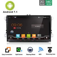 9" Android 7.1 QureCore Full Touchscreen 2 din Car Stereo Navigation Volkswagen VW Skoda Polo Passat B6 CC TIGUAN Golf 5 Fabia Support Mirror Link/OBD2/Subwoofer/FM AM/DAB(No DVD/CD)