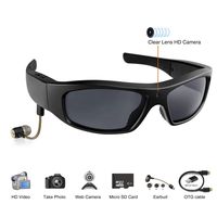 Wearable Camera Glasses 32GB Video Sunglasses HD 720P Video Glasses for Android Smartphone TR90 Glasses Frame with Polarized UV400 Lenses