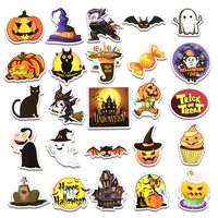 Happy Halloween Stickers Trick or Treat Laptop Stickers Pack 25 Pcs Halloween Decals for Water Bottle Laptops Ipad Cars Luggages