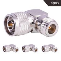 4PACK N Type Right Angle Connector N Male to N Female Adapter Connectors 90 Degree for Ham Radio Antenna/Cell Phone Signal Cable by XRDS_RF