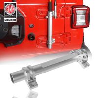 Hooke Road Tailgate Door Hinge Mount Single Flag & CB Radio Antenna Holder Bracket for 2018-2019 Jeep Wrangler JL Sport Sahara Rubicon Sport S