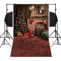 Wensltd Clearance! Christmas Backdrops Tree Vinyl 3x5FT Fireplace Background Photography Studio (D)
