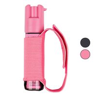 SABRE RED Pepper Gel Spray for Runners - Gel is Safer - Maximum Police Strength OC Spray, Adjustable Hand Strap for Quick Access while Running - Optional Clip-on 120dB Personal Alarm w/LED Light, Pink Pepper Gel