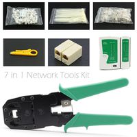 Maxmoral Professional Network Computer Maintenance Repair Tools, Cable Tester Crimp Crimper Wire Stripper RJ45 Connector Plug Cable Ties Cable Cord Holder Clips Ethernet Connector