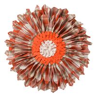 JWH 3D Sunflower Applique Accent Pillow Handmade Cushion Round Decorative Pillowcase with Pillow Insert Home Bed Living Room Couch Chair Decor Festival Gift 13 Inch / 33 cm Orange Checker