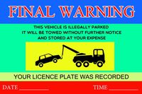 Private Parking Stickers Reserved No Permit Area Violation Warning Notice Label Sticker - 9x6 Inch - Pack of 100, Green