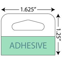 Adhesive Hang Tabs - 1000/Pack - Heavy Duty Retail Hang Tags (1-5/8" X 1-1/4" Slot Holed)