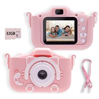 Kids Camera, BZ Kids Digital Video Camera, 1080P Kids Video with 2 Inch IPS Screen and 32GB SD Card, Choice for Kids 3-10 Years Old Boys and Girls (Pink)