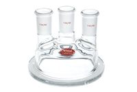 Wilmad-LabGlass LG-8086-100 3-Neck Flat Flange Reaction Vessel Cover, Standard Taper 24/40 Center - 24/40 Side Neck
