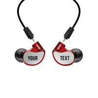 MEE audio M6 PRO 2nd Generation Universal-Fit Noise-Isolating Musicians' in-Ear Monitors with Custom-Engraved Text Metal Plates (Red)