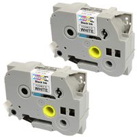 Prestige Cartridge 2 x TZ-FX251 24 mm x 8 m Flexible Label Tape for Brother P-Touch Printing Machine - Black on White (Pack of 2)