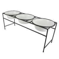 Platinum Pets Modern Triple Diner Feeder with Stainless Steel Cat/Dog Bowl