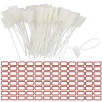 Nylon Marker Cable Ties, 250pcs 4 Inch Self-Locking Cord Tags Marker Label with Write on Cable Tag with 256pcs Mark Stickers, Short Ethernet Wire Zip Ties Power Marking Label