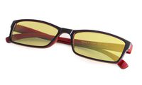 Blue Light Blocking Computer Glasses Small Lenses with Yellow Tinted Lens Eyeglasses Black Red Frame +0.00