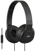 JVC Lightweight Flat Foldable On Ear Colorful Lightweight Foldable Headband with Mic, Black (HASR185B)