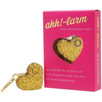 BLINGSTING ahh!-larm Emergency Self-Defense Personal Panic Alarm Keychain for Women with LED Safety Light and Clip, Gold Glitter Heart