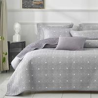 Uozzi Bedding 2 Piece Reversible Quilt Set Twin Size 68x86 Soft Microfiber Lightweight kids Coverlet Bedspread Summer Comforter Set Bed Cover Set Blanket for Kids Gray Dots & Cross (1 quilt + 1 shams)