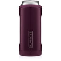 BrüMate Hopsulator Slim Double-walled Stainless Steel Insulated Can Cooler for 12 Oz Slim Cans (Plum)