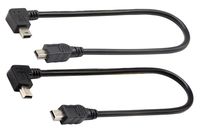 zdyCGTime (2-Pack) USB 2.0 Mini B Male Extender Cable, 90 Degree Right & Left Angled USB 2.0 Mini B Male to Male Extension Cable Data Sync and Charging Cable for Laptop & Tablet & Mobile Phone (28CM)