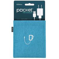 UT Wire Pocket Snap & Store Mobile Charger Case Pouch, Blue
