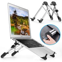 Portable Laptop Stand, Afaris Aluminium Alloy Laptop Desk Mini Notebook Stand for MacBook Computer PC iPad Tablet with Flannelette Bag,Foldable Adjustable Travel (Silver&Black)