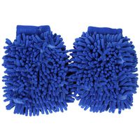 Ultimate Car Wash Mitt - 2 Pack - Premium Chenille Microfiber Wash Mitt - Wash Glove - Lint Free - Scratch Free - Regular Size (Royal)