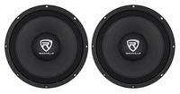 2 Rockville RM108PRO 10" 1200 Watt 8-Ohm SPL Car Midrange Mid-Bass Pro Speakers