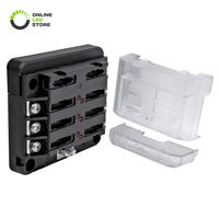 6 Way Blade Fuse Box for Automotive [ATC/ATO Blade Fuses] [100 Amp][LED Indicator] [Modular Design] [12V - 30V DC] Auto Marine Fuse Block