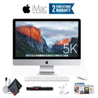 Apple iMac 27-Inch Retina 5K Desktop MK472LL/A (3.2 GHz Intel Core i5, 8GB RAM, 1TB Fusion) + Ear Buds, Corel Software (Renewed)